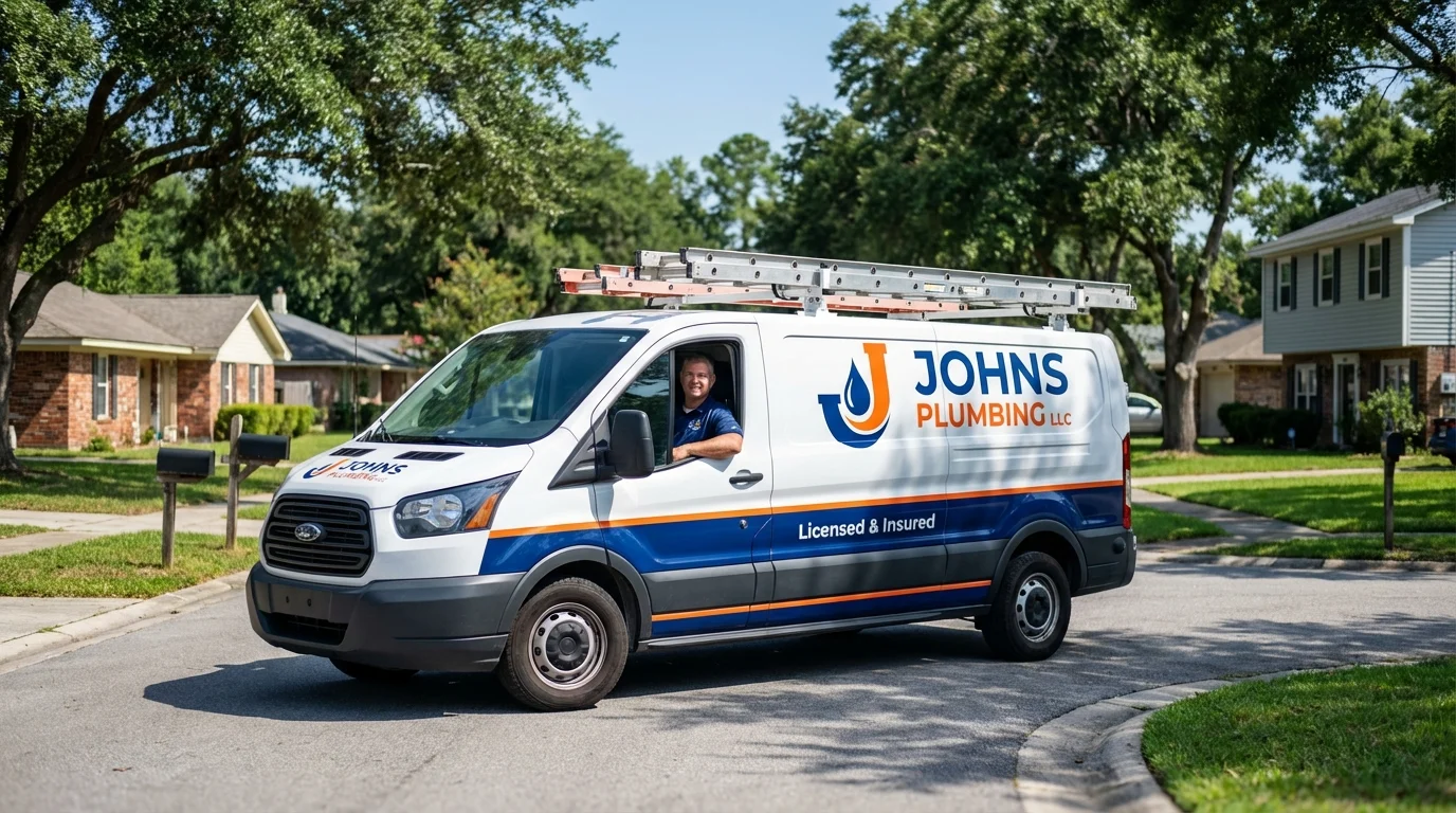 Johns Plumbing LLC service van in White Bluff, TN