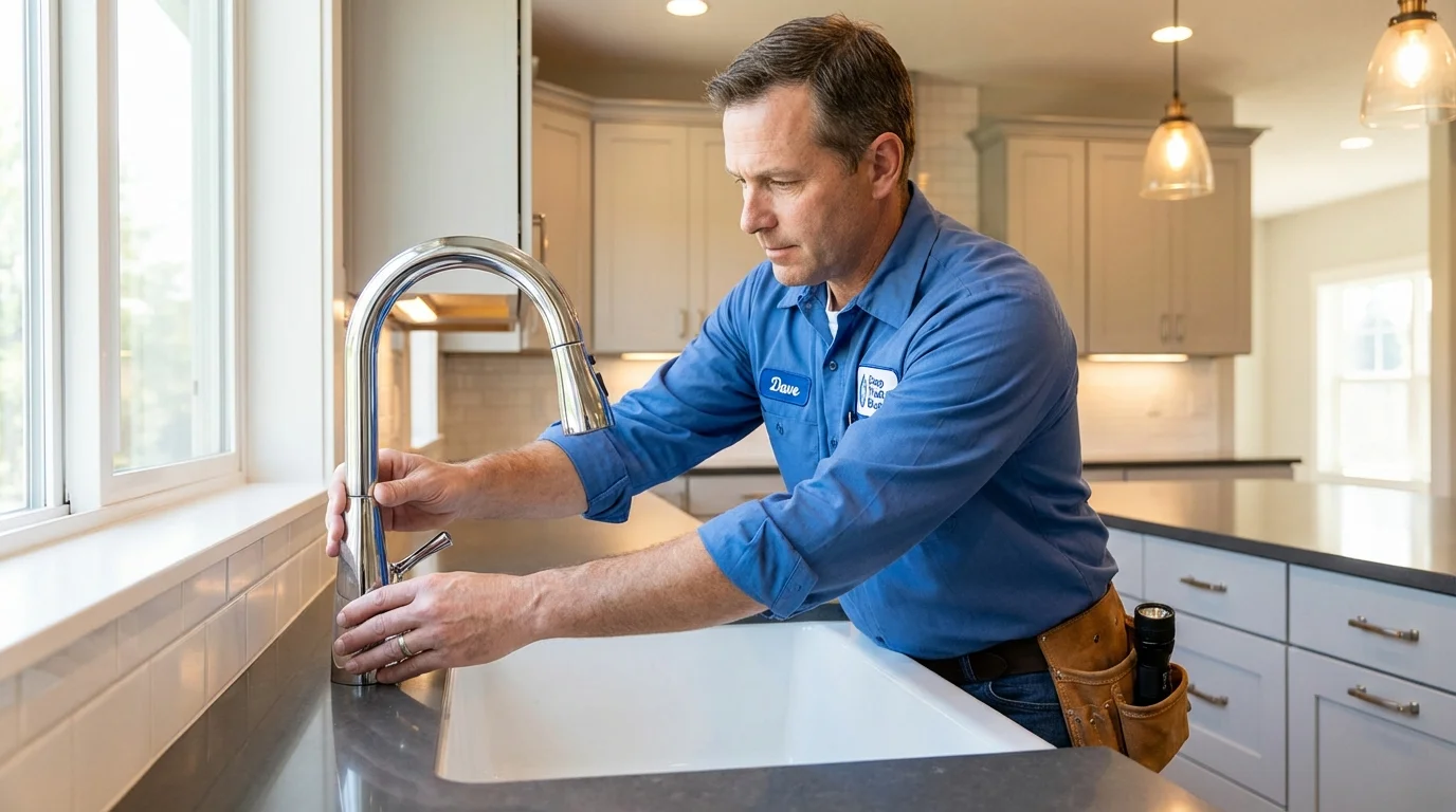 Kitchen faucet installation by Johns Plumbing LLC in White Bluff