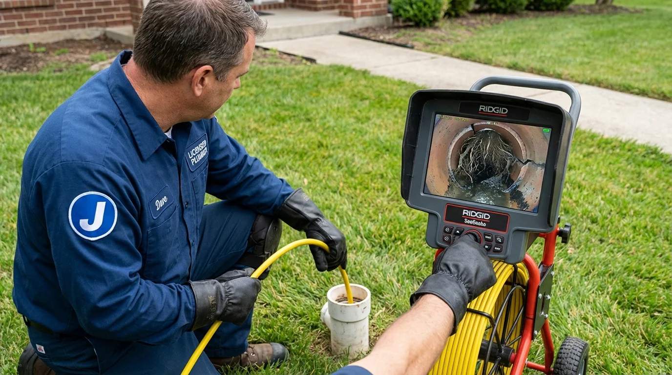 Sewer camera inspection being performed by Johns Plumbing LLC in White Bluff